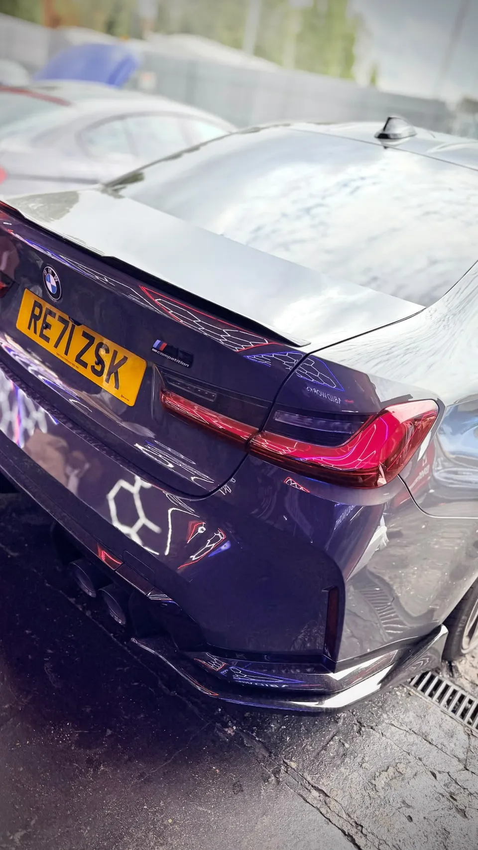 Rear of a grey BMW M3 at Abidworks, Grays